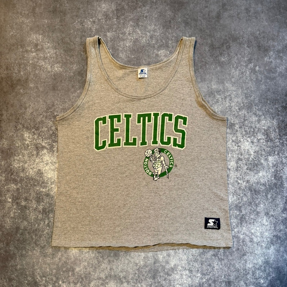 Vintage Starter Boston Celtics Tank Top Mens XL Gray NBA Basketball Made in USA
